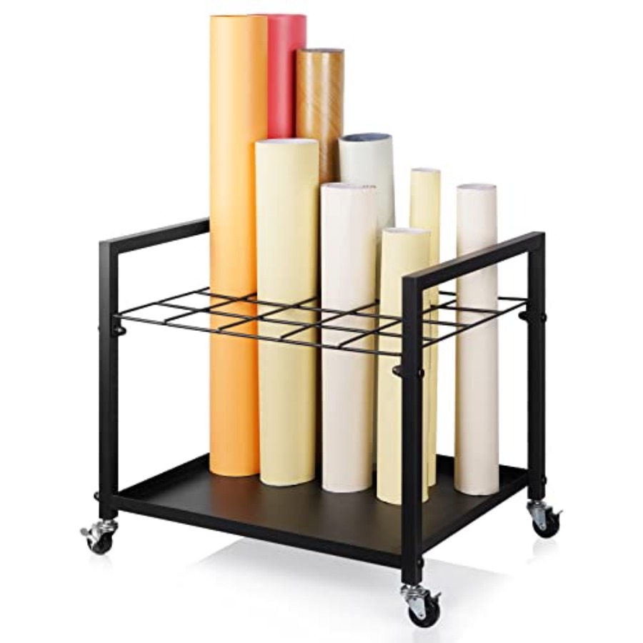 Rolling File Cart - Blueprint Storage Rack Blueprint Holder Metal