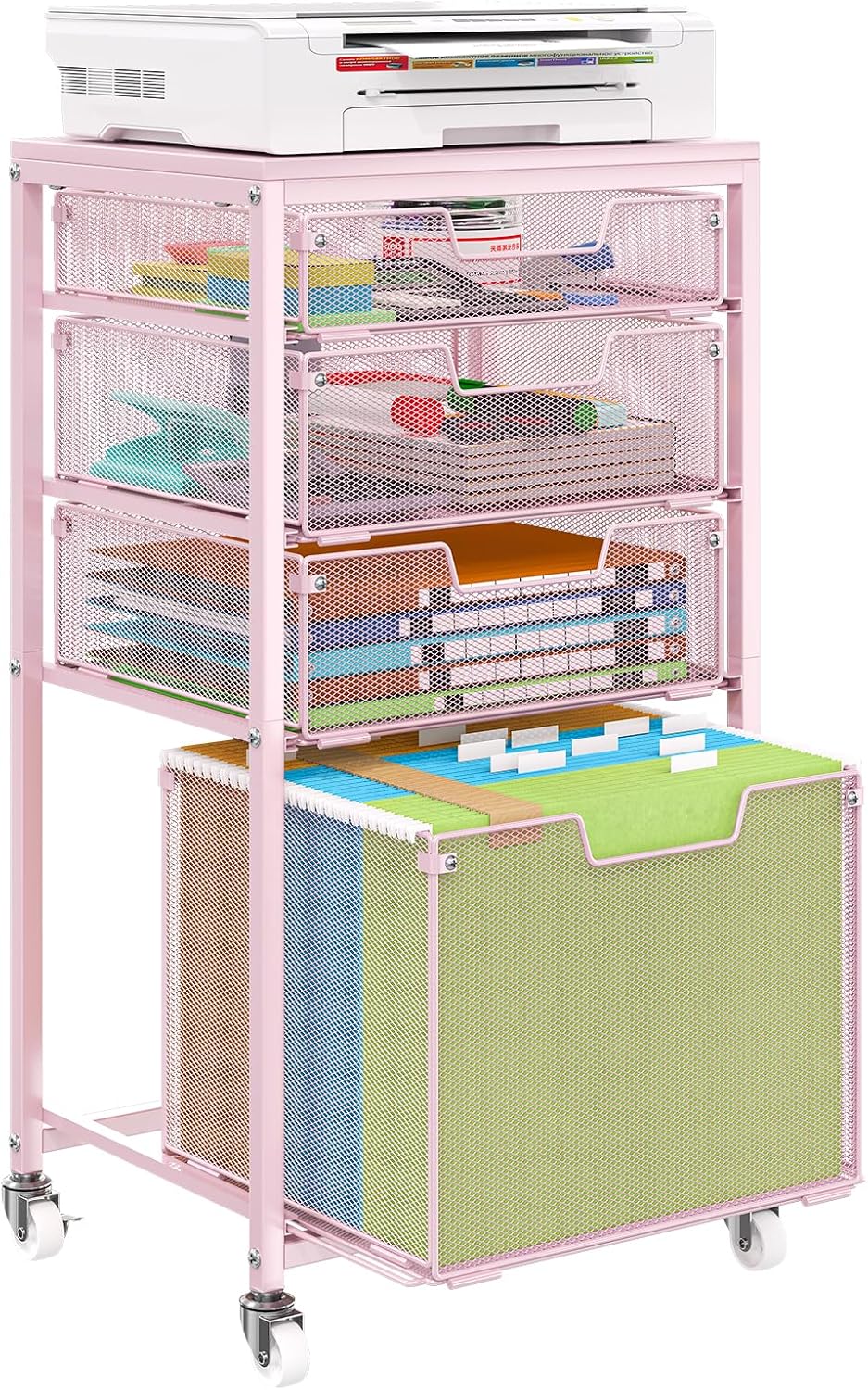 Rolling File Cart - 4 Drawer Rolling File Cart Under