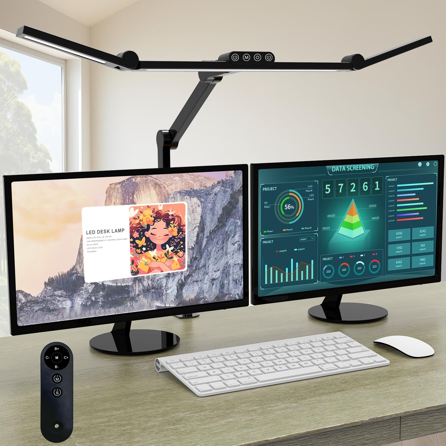 Desk Lamp Led - 24W LED Desk Lamp with Clamp,