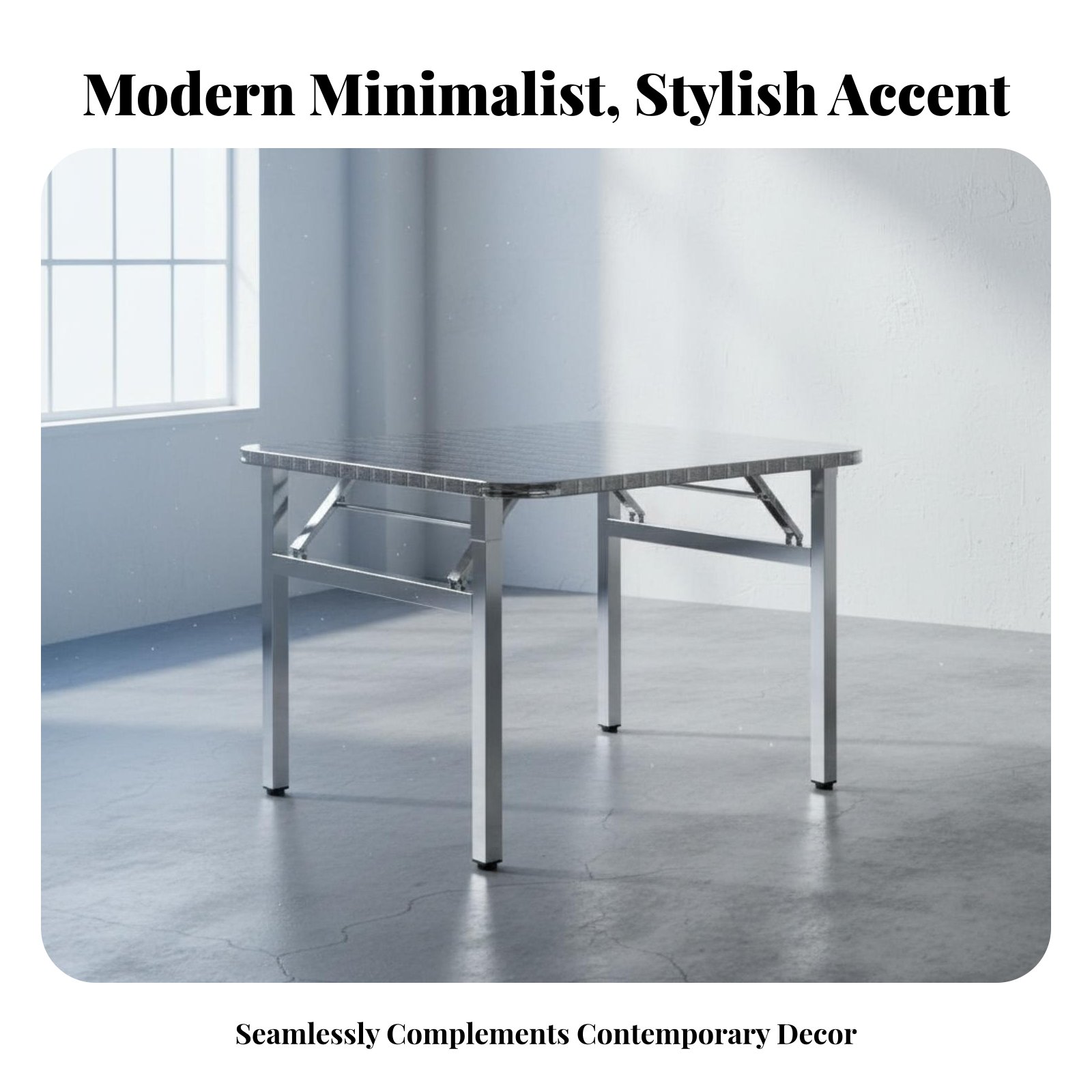 Home Office Furniture - Rectangular Folding Table Foldable Design Dining