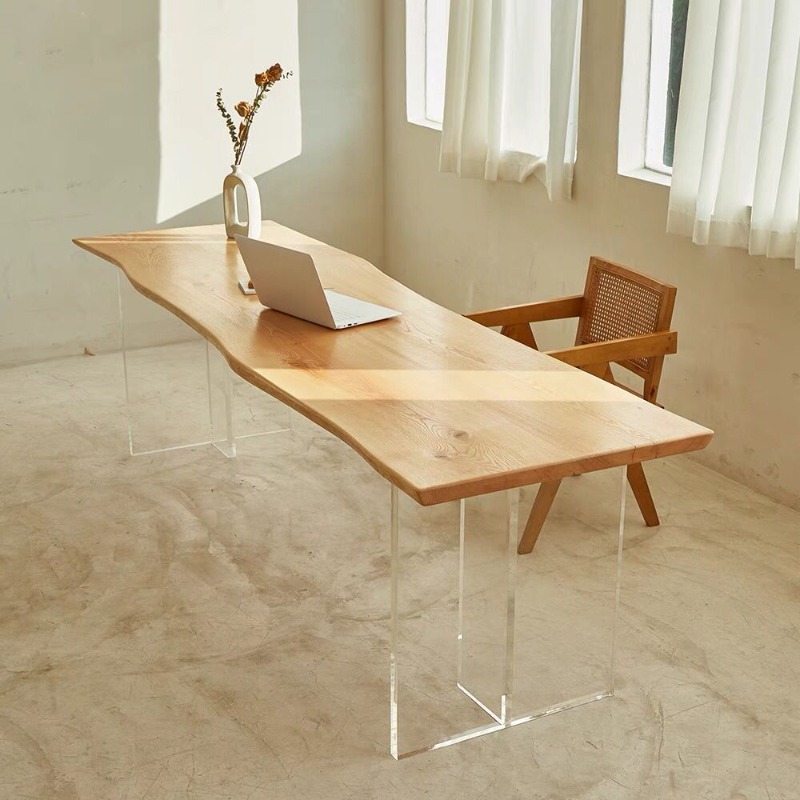 Nordic Solid Wood Acrylic Floa - Home Office Furniture ulasan dan harga