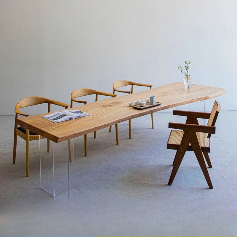 Nordic Solid Wood Acrylic Floa - Home Office Furniture ulasan dan harga