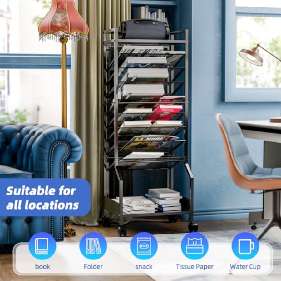 10 Tier Rolling File Cart Desk - Rolling File Cart ulasan dan harga