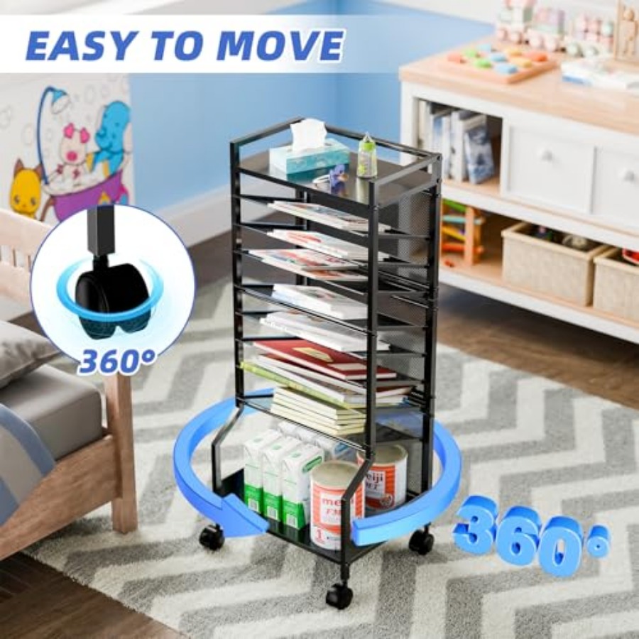 10 Tier Rolling File Cart Desk - Rolling File Cart ulasan dan harga