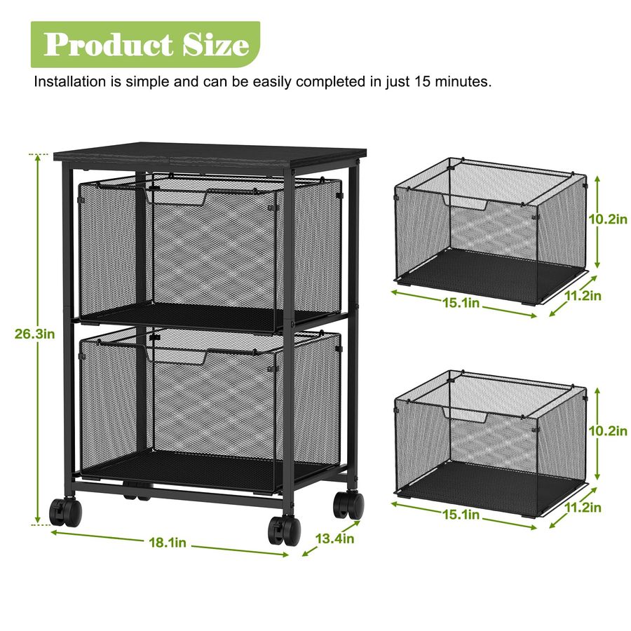 Legal Rolling File Cart with 2 - Rolling File Cart ulasan dan harga