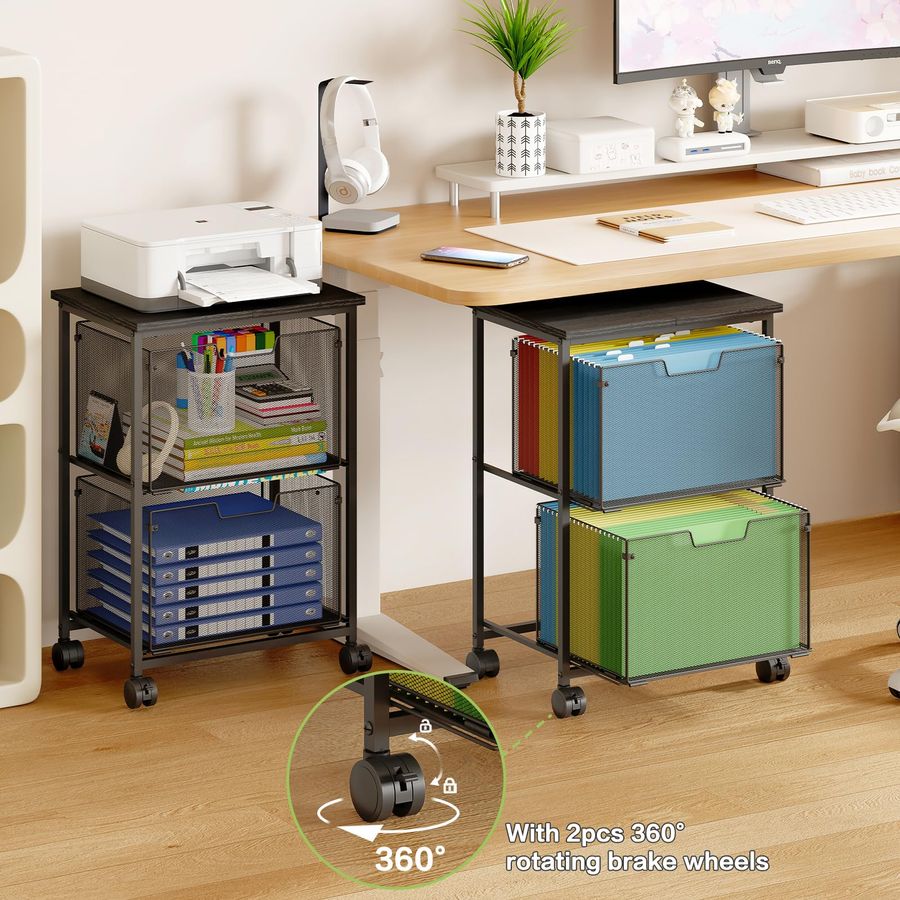 Legal Rolling File Cart with 2 - Rolling File Cart ulasan dan harga