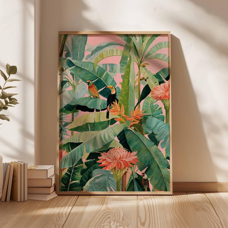 1pc Retro Tropical Canvas Post - Home Office Furniture ulasan dan harga