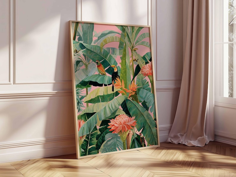 1pc Retro Tropical Canvas Post - Home Office Furniture ulasan dan harga