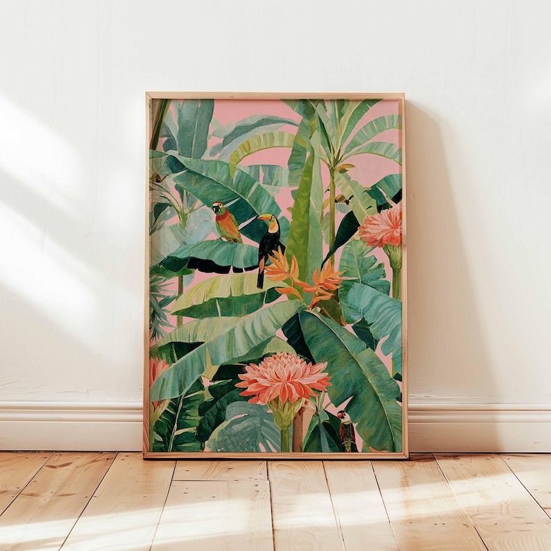 1pc Retro Tropical Canvas Post - Home Office Furniture ulasan dan harga