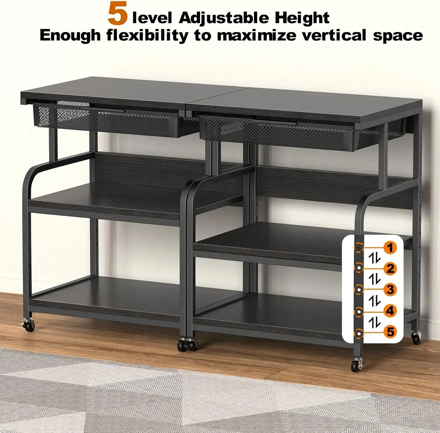 23.6''x18.9'' Extra Large Prin - Rolling File Cart ulasan dan harga
