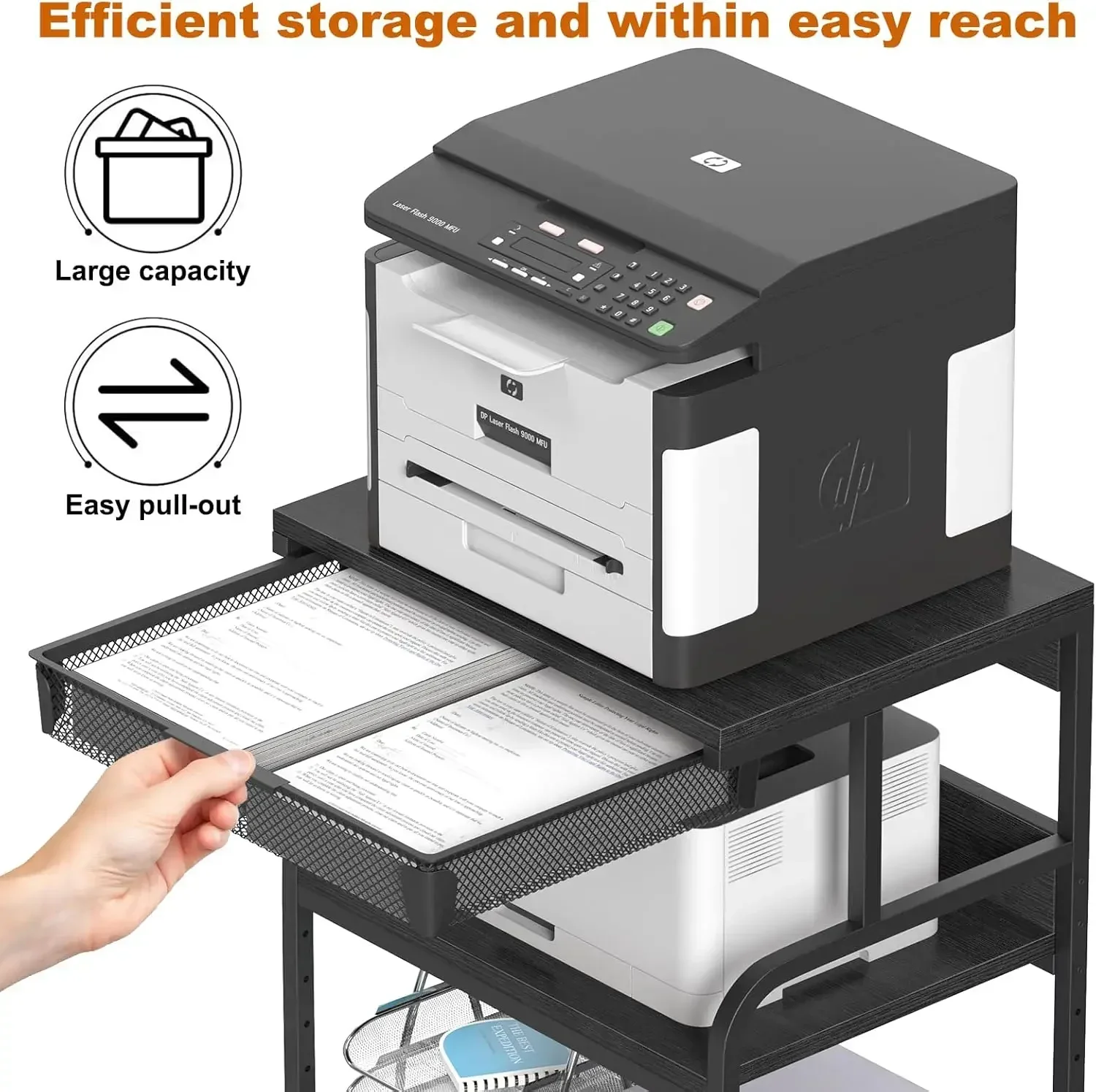 23.6''x18.9'' Extra Large Prin - Rolling File Cart ulasan dan harga