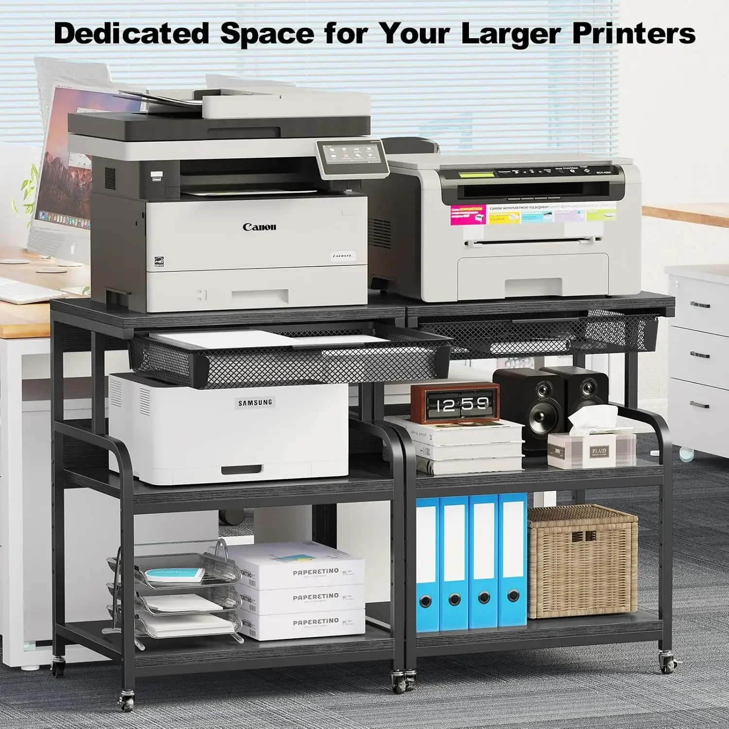 23.6''x18.9'' Extra Large Prin - Rolling File Cart ulasan dan harga