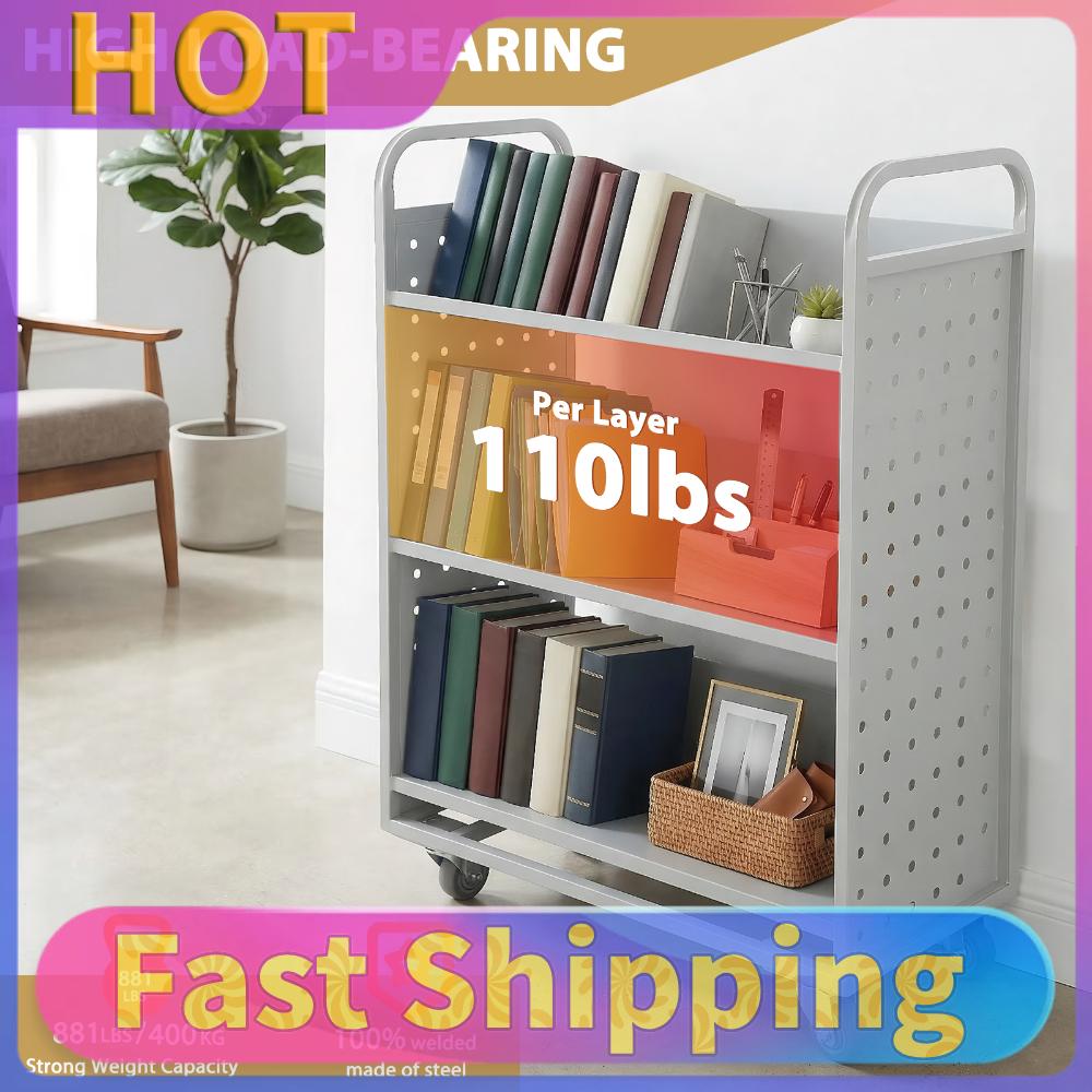 Library Book Cart Slanted Sing - Rolling File Cart ulasan dan harga
