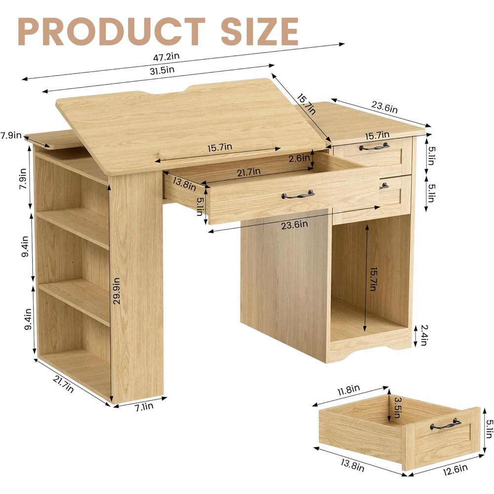 Adjustable Desk with Storage,  - Home Or Office Use ulasan dan harga