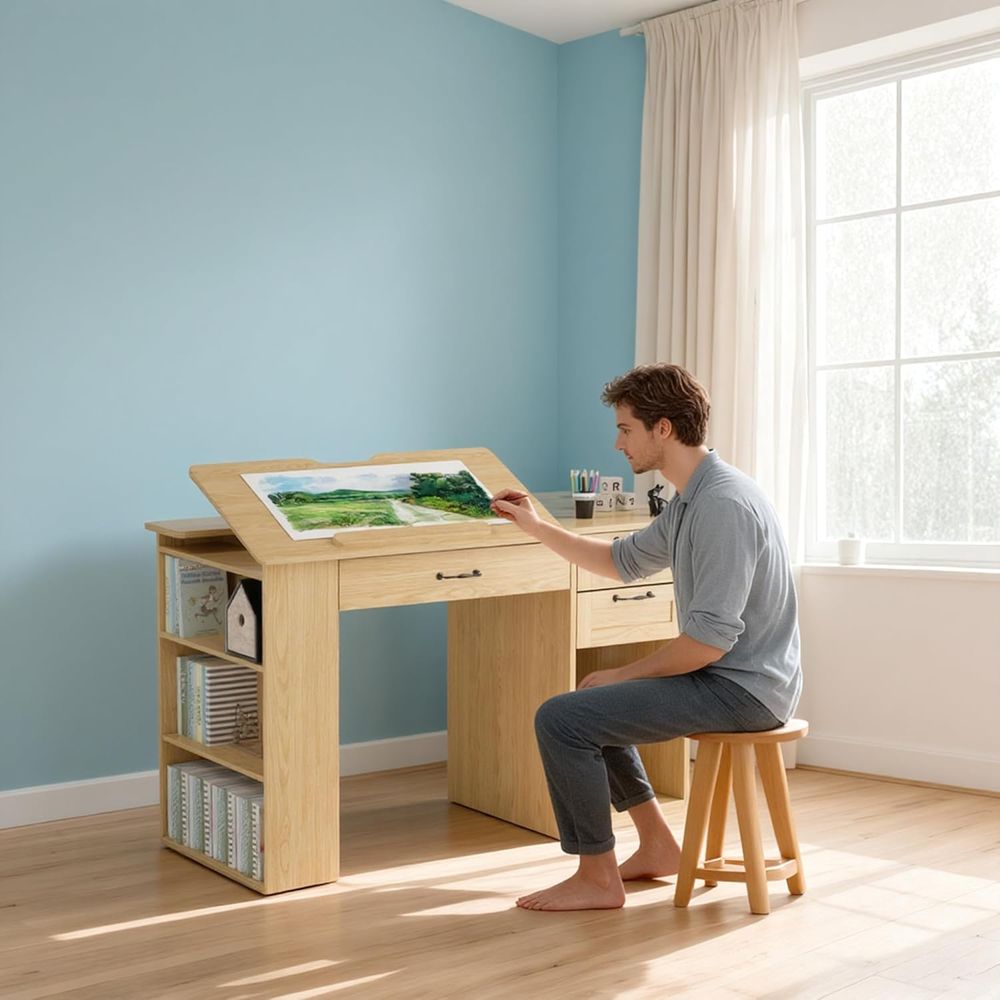 Adjustable Desk with Storage,  - Home Or Office Use ulasan dan harga