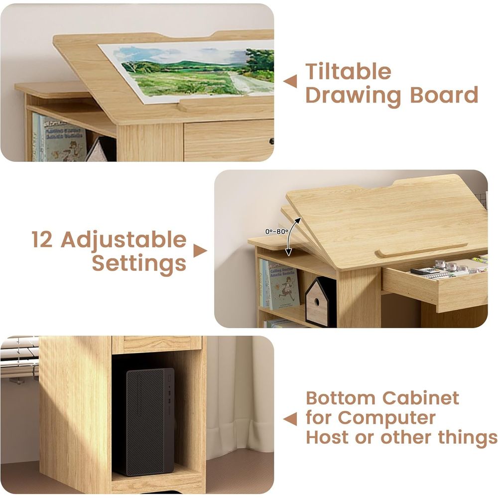 Adjustable Desk with Storage,  - Home Or Office Use ulasan dan harga