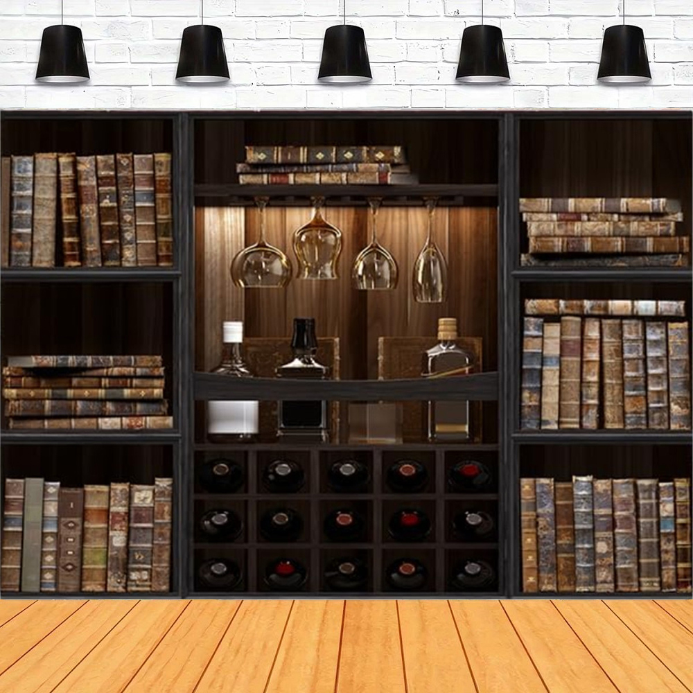 Vintage Bookshelf Photography  - Home Office Zoom Background Free ulasan dan harga