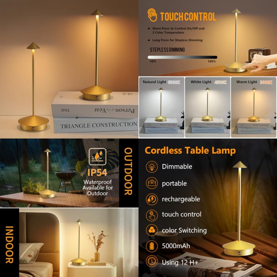 Cordless Table Lamp Set of 2,  - Desk Lamp Led ulasan dan harga