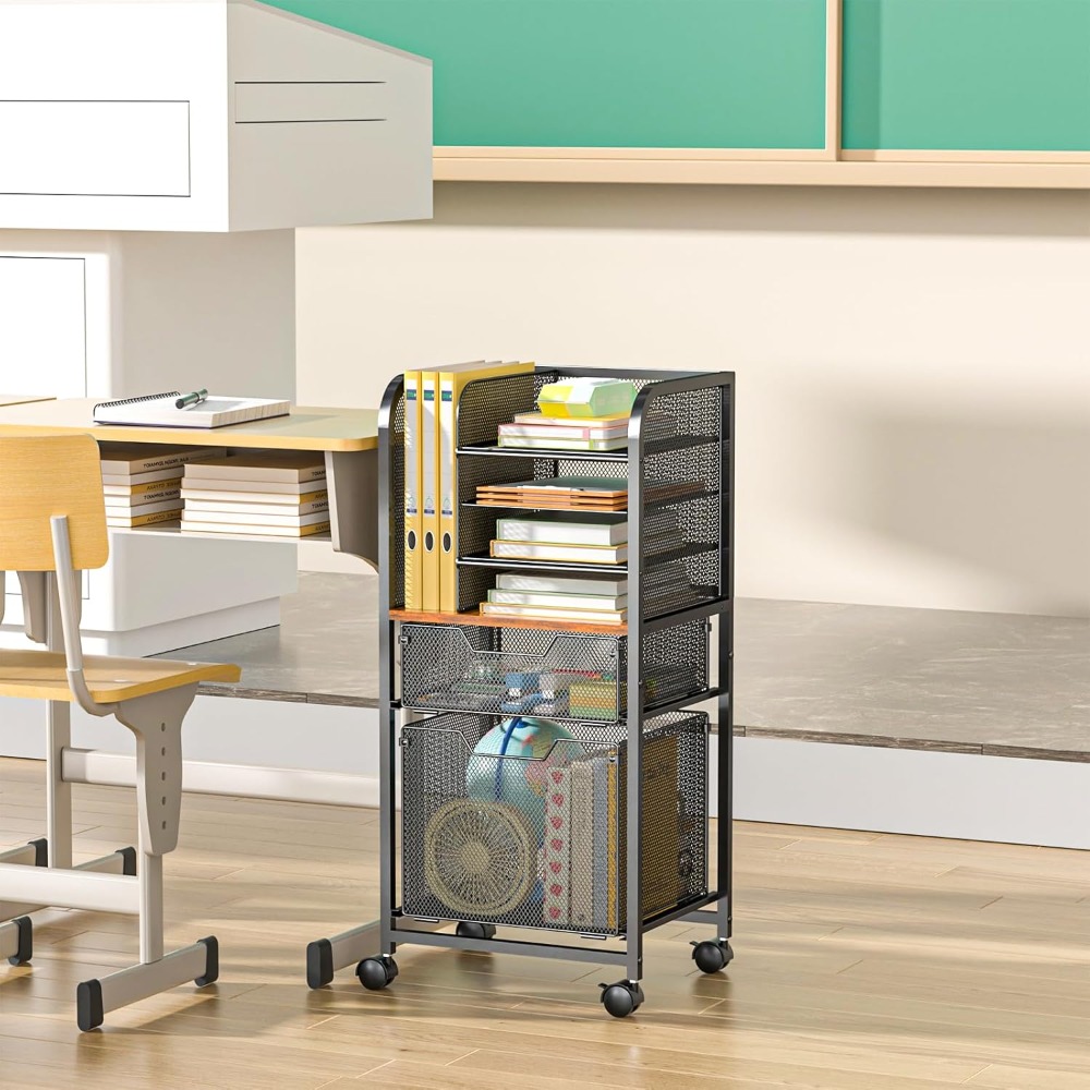 6-Tier Rolling File Cart with  - Rolling File Cart ulasan dan harga