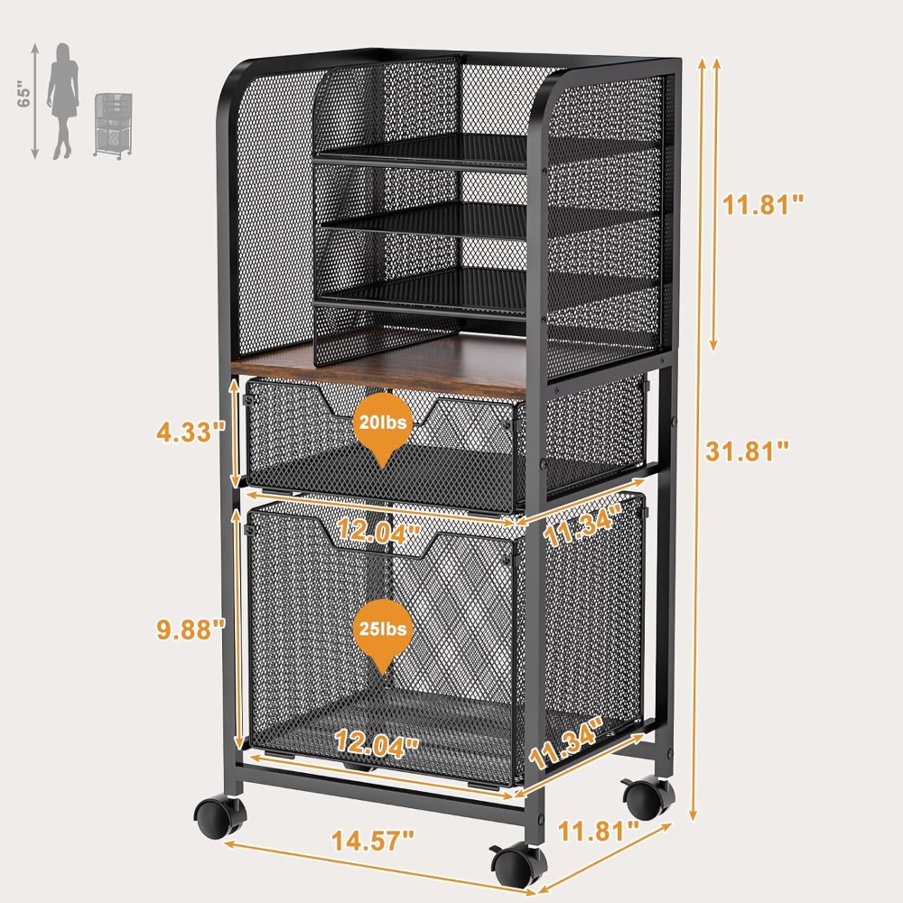 6-Tier Rolling File Cart with  - Rolling File Cart ulasan dan harga