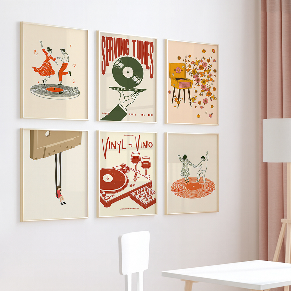 1pc Vintage Music Canvas Poste - Home Office Furniture ulasan dan harga