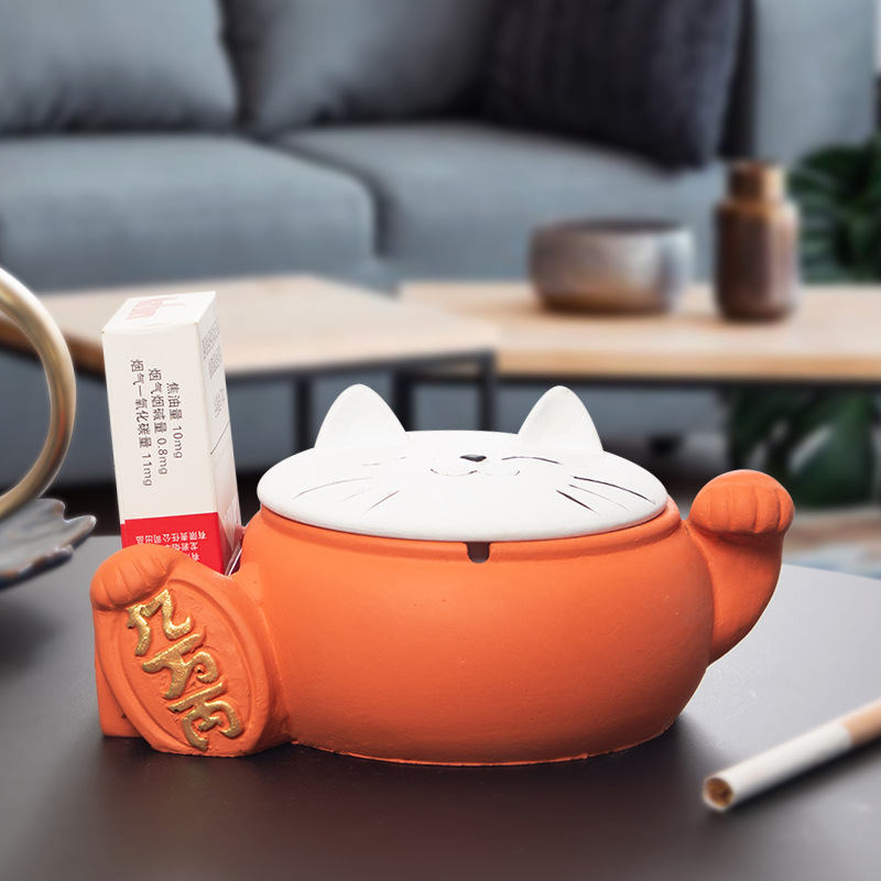 Creative Lucky Cat Ashtray Per - Home Office Trend ulasan dan harga
