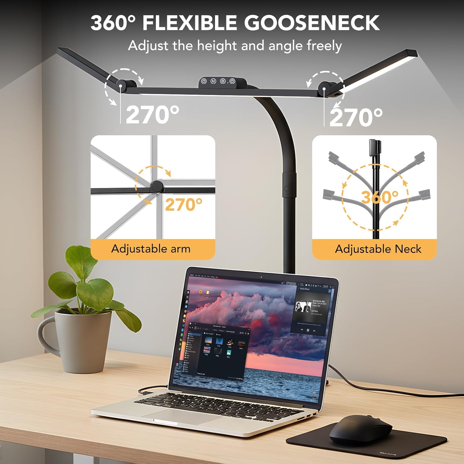 Adjustable LED Desk Lamp with  - Desk Lamp Led ulasan dan harga