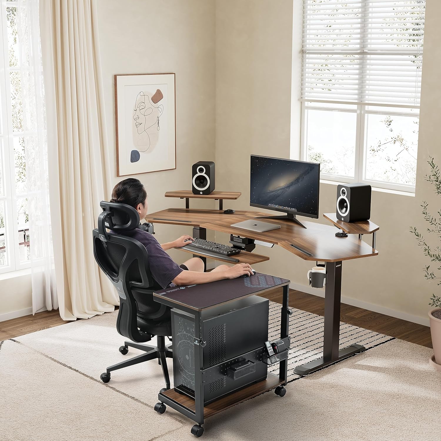 Height Adjustable PC Tower Sta - Home Office Pc ulasan dan harga