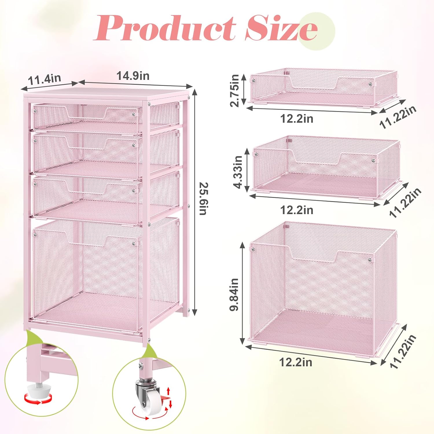 4 Drawer Rolling File Cart Und - Rolling File Cart ulasan dan harga