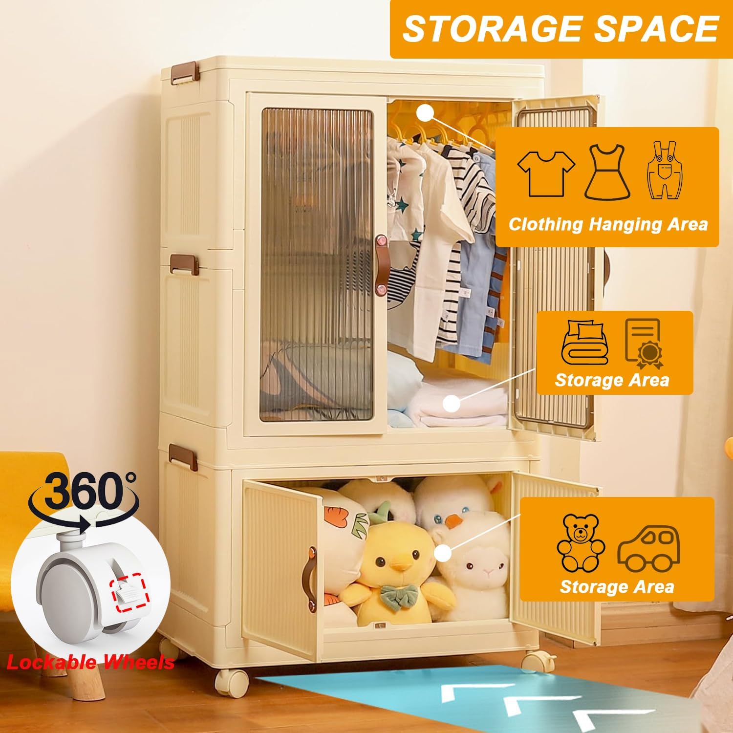 Foldable Wardrobe Cabinet with - Home Office Furniture ulasan dan harga