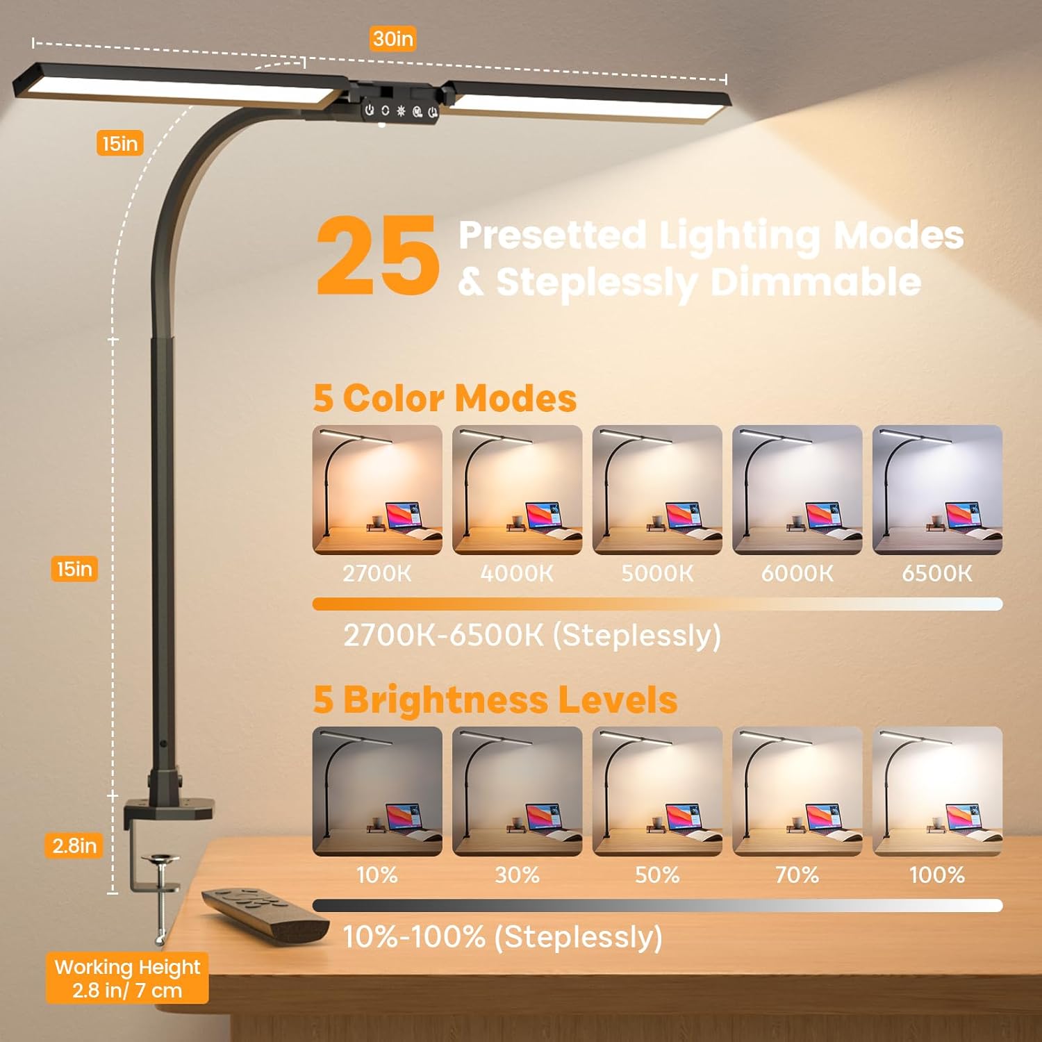 Upgraded RGB LED Desk Lamp wit - Desk Lamp Led ulasan dan harga