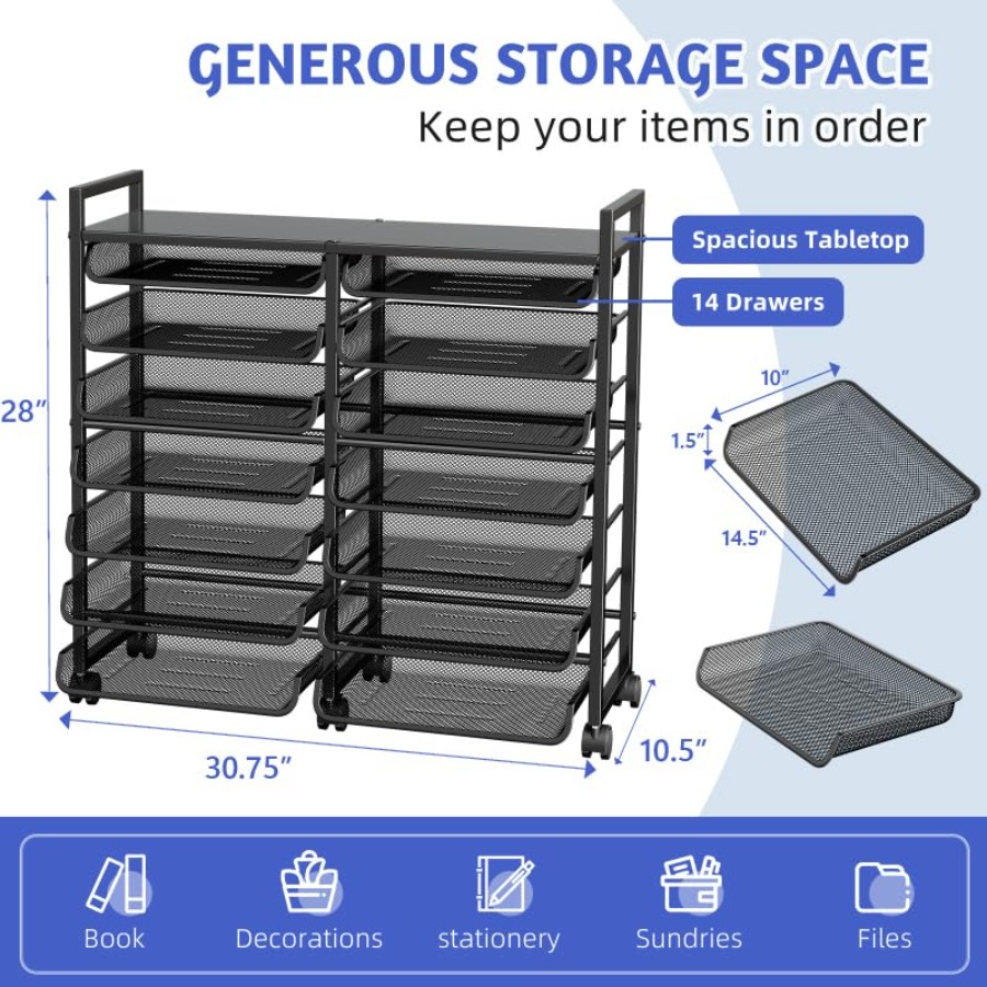 Rolling File Storage Cart 15-T - Rolling File Cart ulasan dan harga