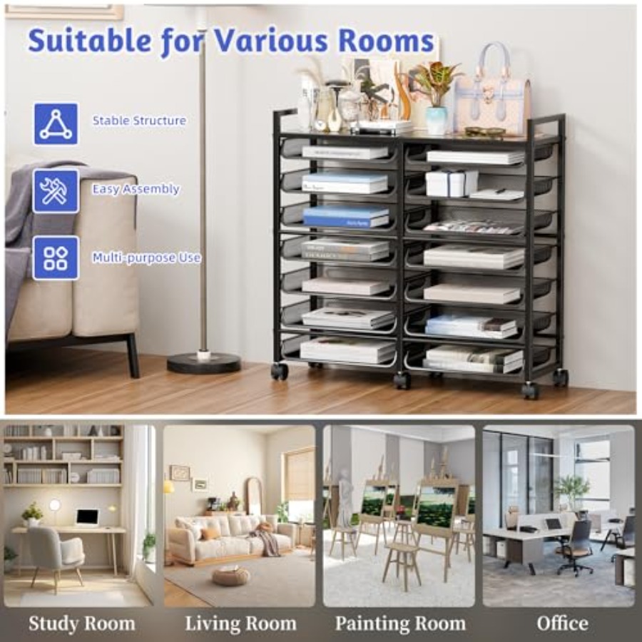 Rolling File Storage Cart 15-T - Rolling File Cart ulasan dan harga