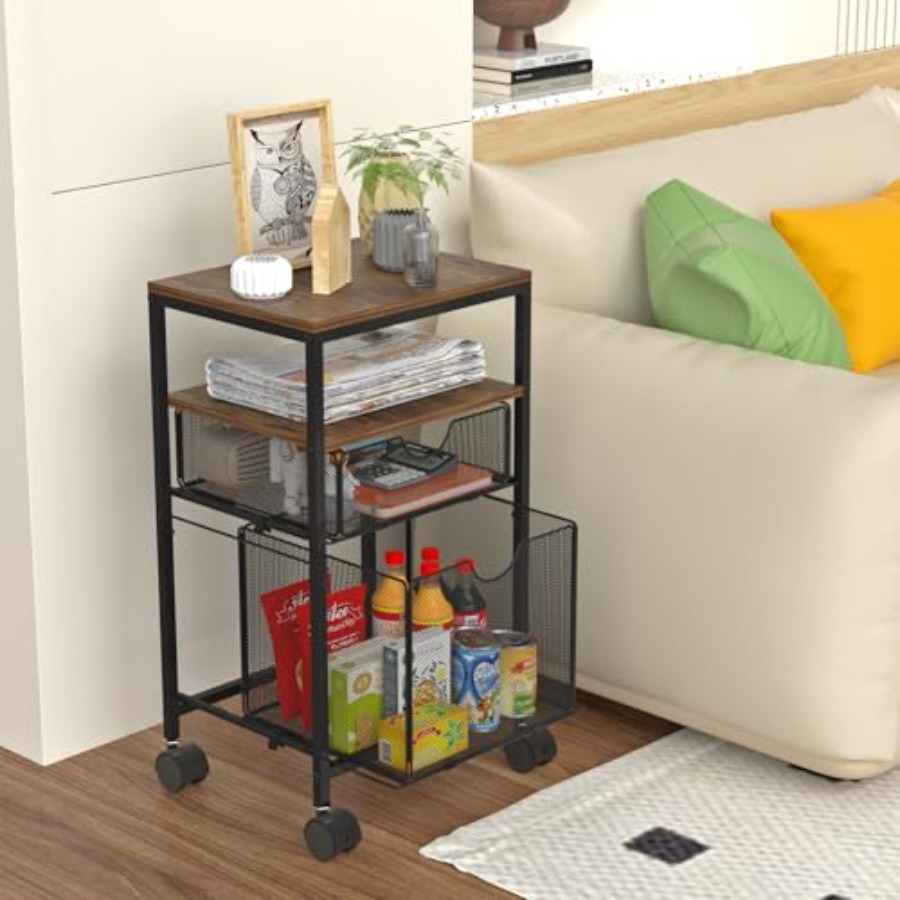 Rolling File Cart with 2 Stora - Rolling File Cart ulasan dan harga