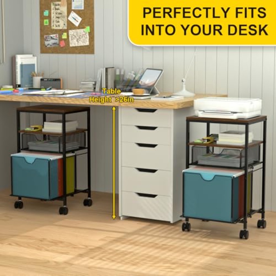 Rolling File Cart with 2 Stora - Rolling File Cart ulasan dan harga