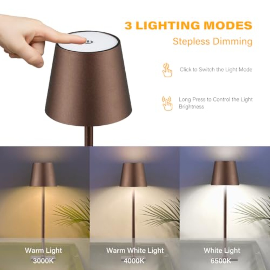 2 Pack Cordl Table Lamps, 3 Co - Desk Lamp Led ulasan dan harga
