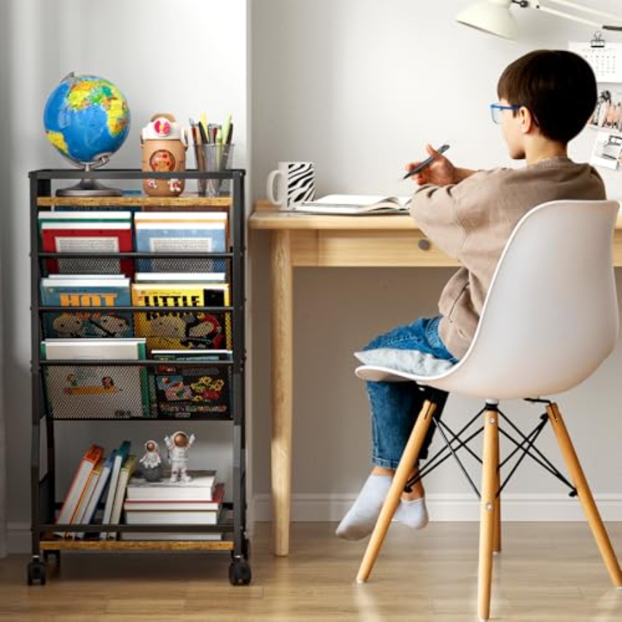8 Tier Rolling Book Cart with  - Rolling File Cart ulasan dan harga
