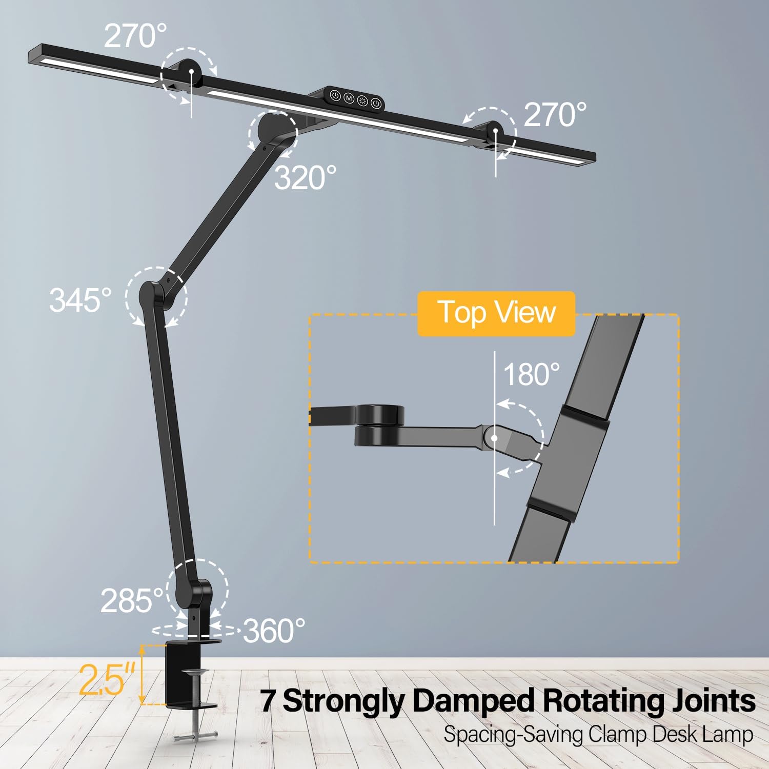 24W LED Desk Lamp with Clamp,  - Desk Lamp Led ulasan dan harga