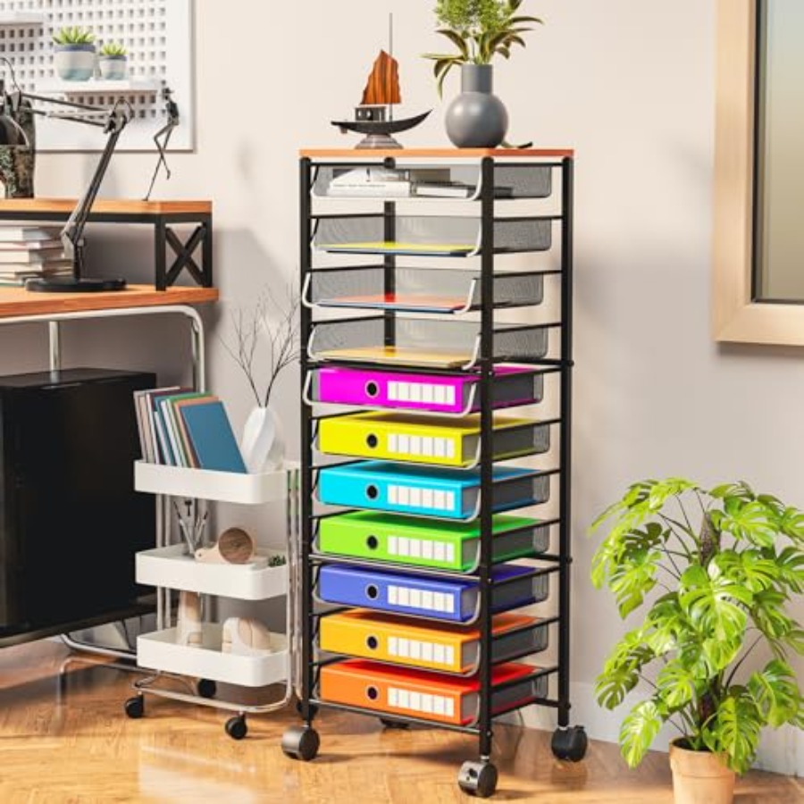12 Tier Rolling File Cart, Woo - Rolling File Cart ulasan dan harga