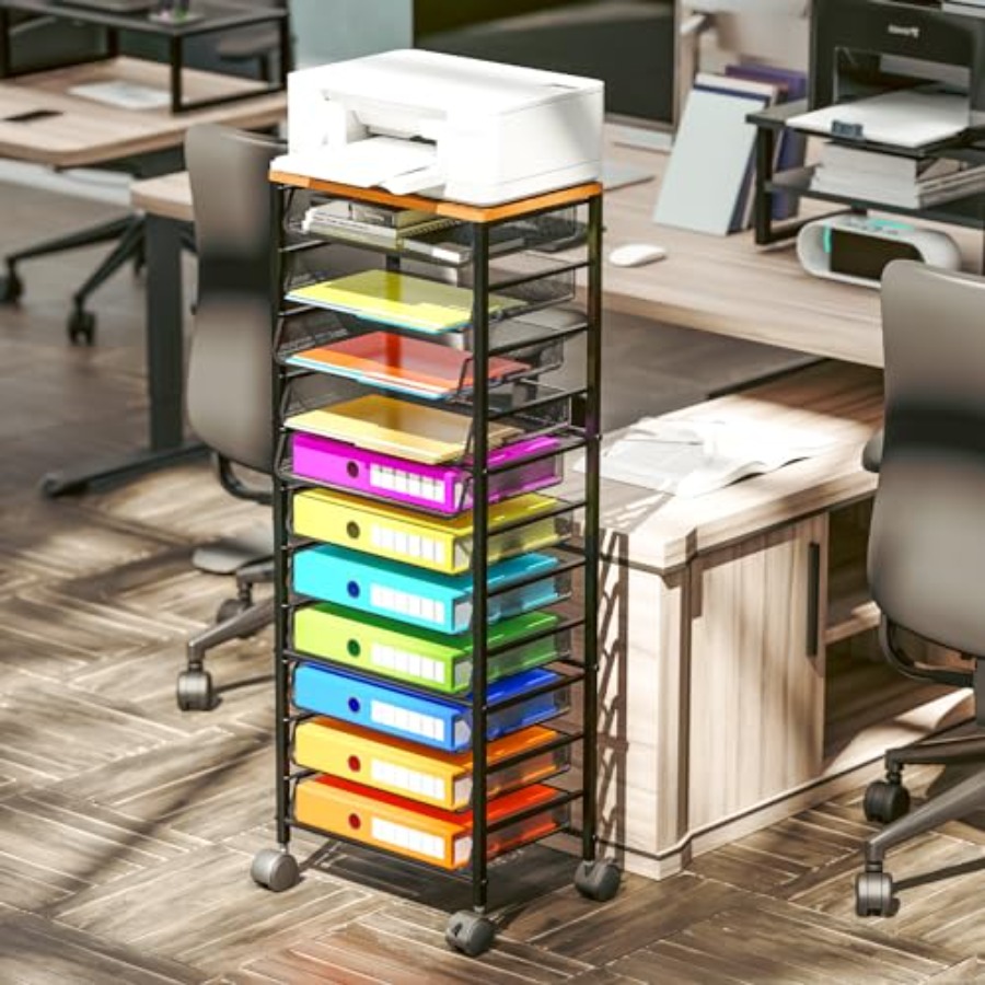 12 Tier Rolling File Cart, Woo - Rolling File Cart ulasan dan harga
