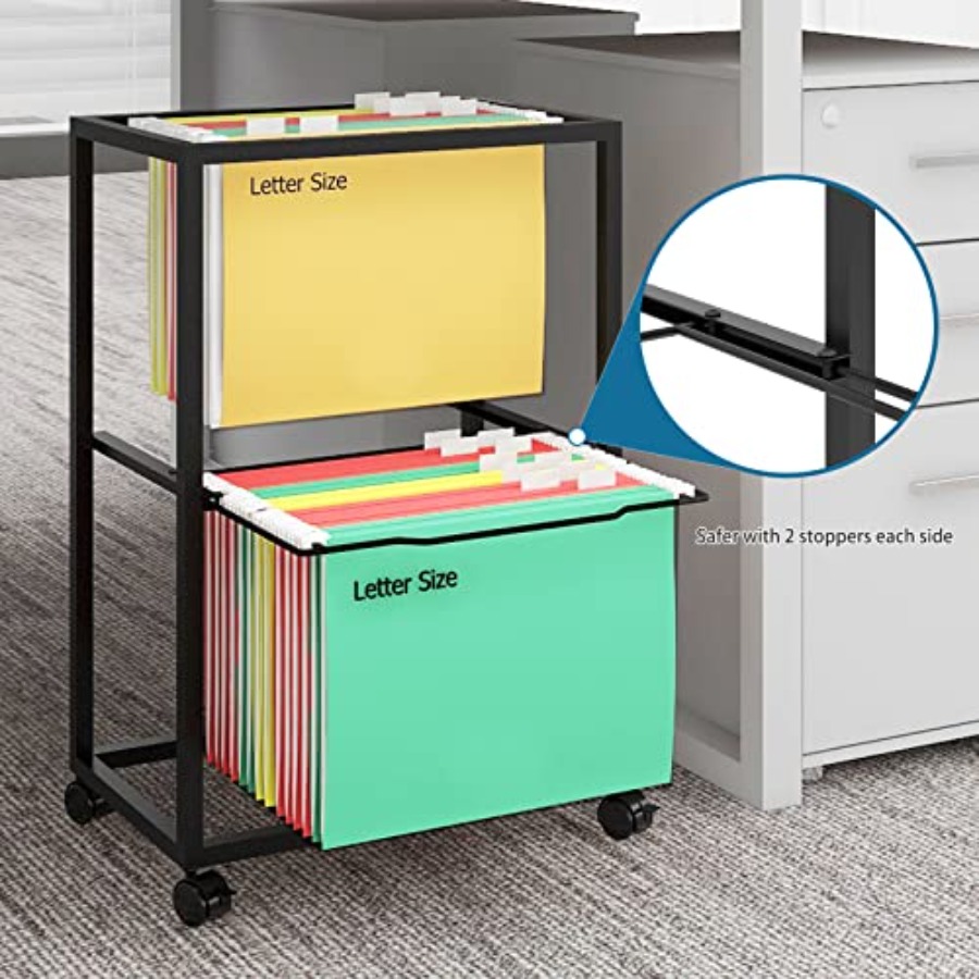 2 Tiers Metal Rolling File Car - Rolling File Cart ulasan dan harga