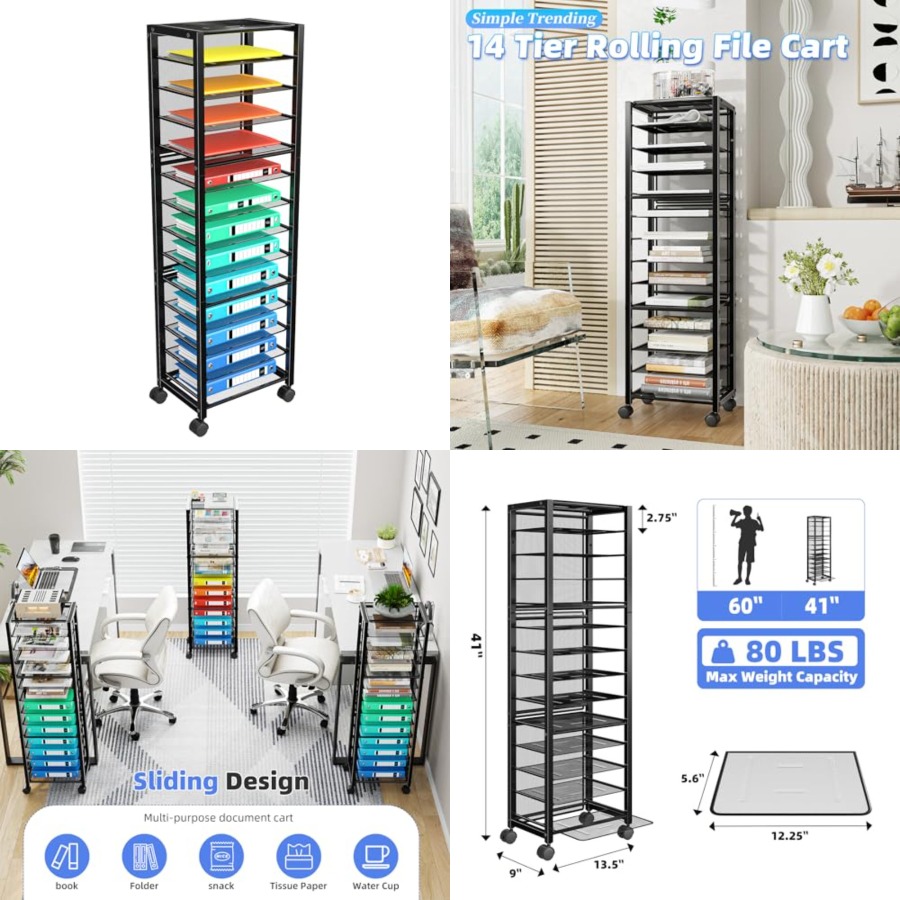 Rolling File Cart, Desk File O - Rolling File Cart ulasan dan harga