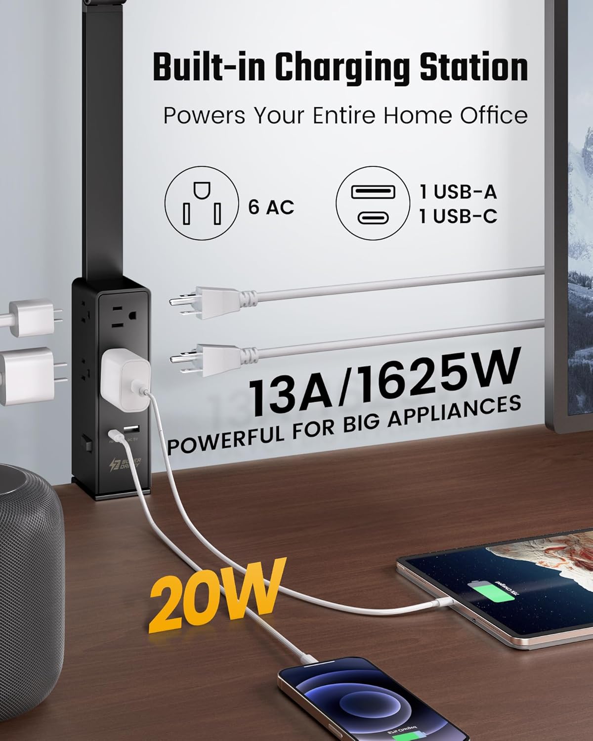LED Desk Lamp with Power Strip - Desk Lamp Led ulasan dan harga