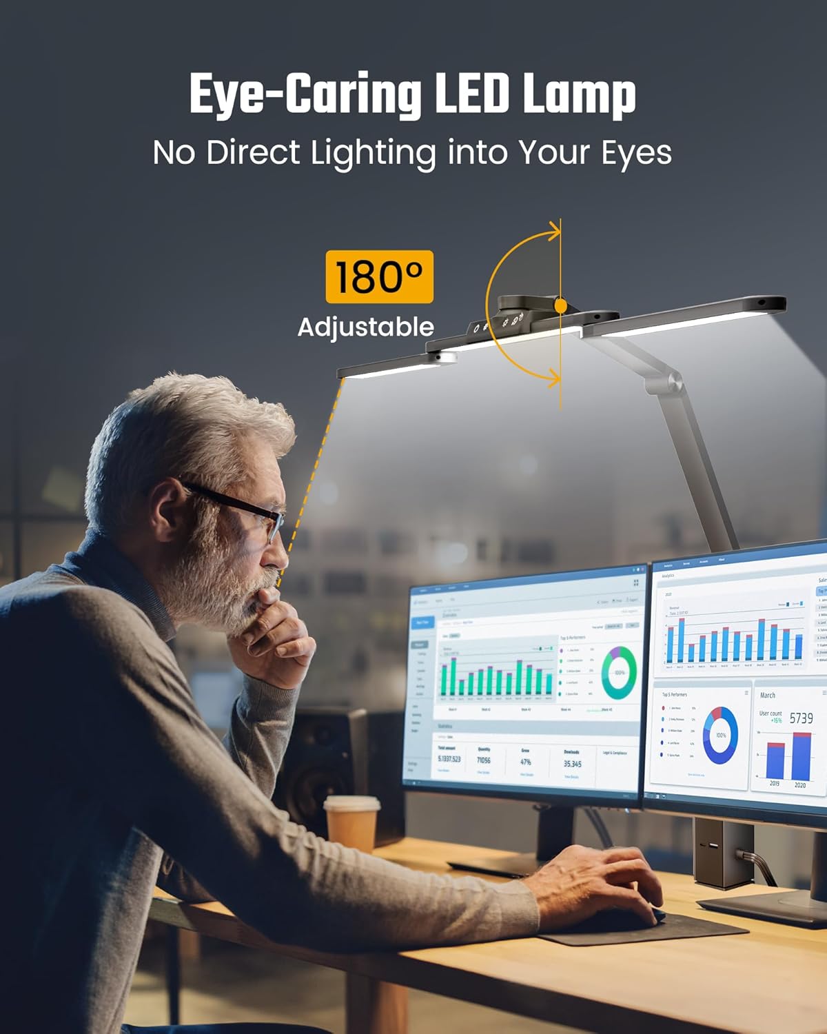 LED Desk Lamp with Power Strip - Desk Lamp Led ulasan dan harga