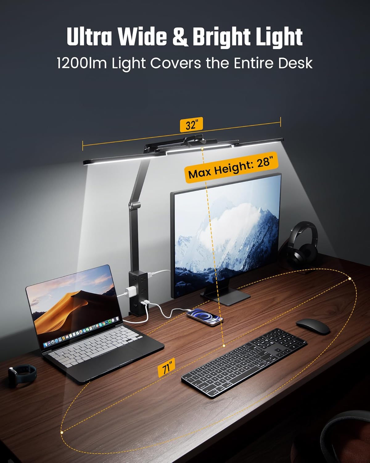 LED Desk Lamp with Power Strip - Desk Lamp Led ulasan dan harga