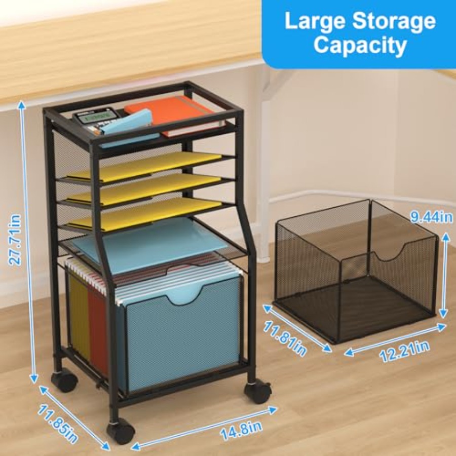 Rolling File Cart 6-Tier Desk  - Rolling File Cart ulasan dan harga