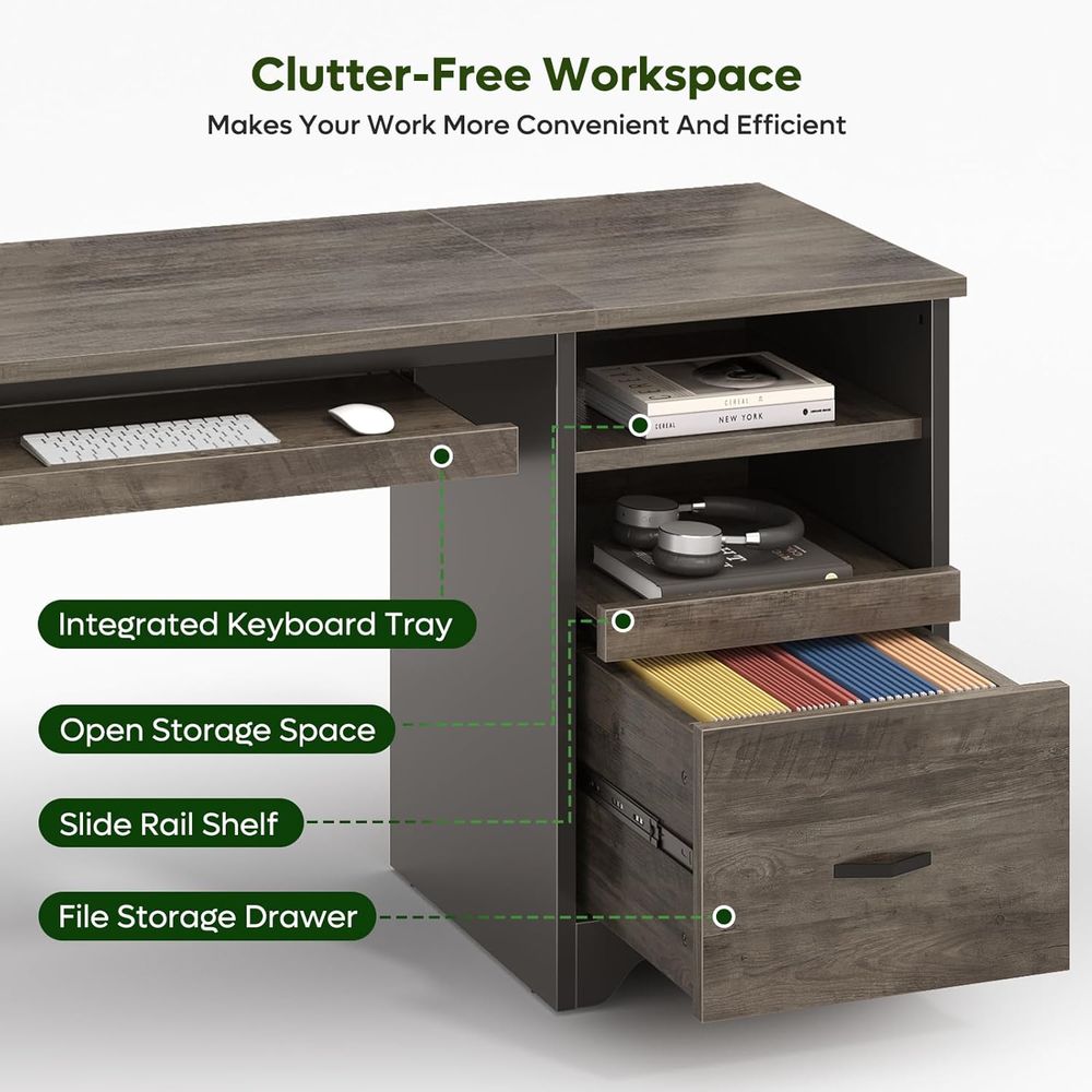 47 Industrial Style Desk with  - Home Or Office Use ulasan dan harga