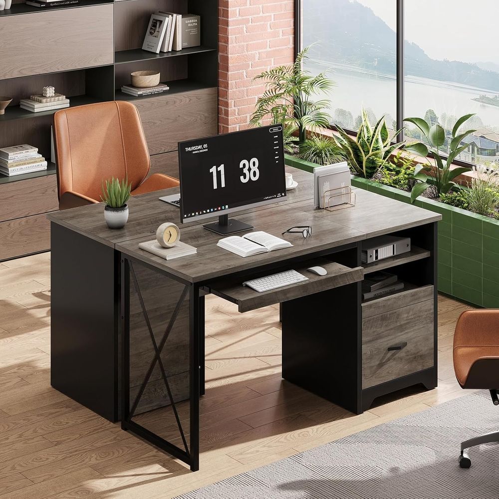 47 Industrial Style Desk with  - Home Or Office Use ulasan dan harga
